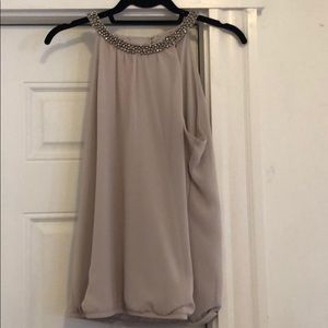 Dress top with beaded neck